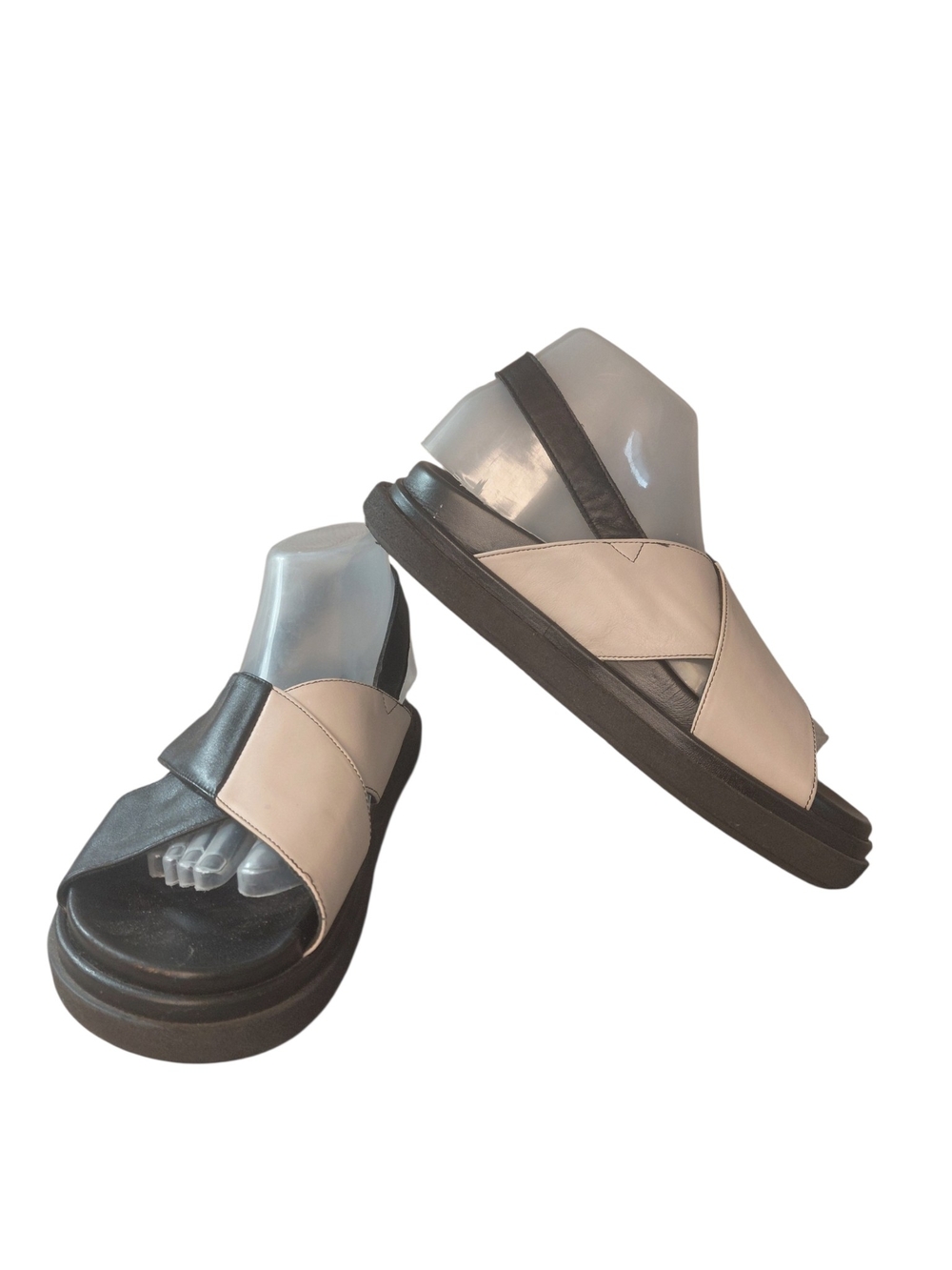 ALOHAS Marshmellow Sandal Two-Tone Crossband Slide Sling Back Sandals Size 8